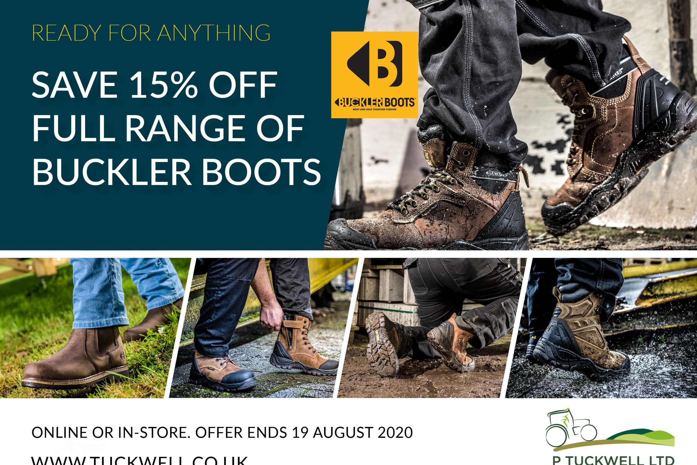 SAVE 15% on full range of Buckler Boots