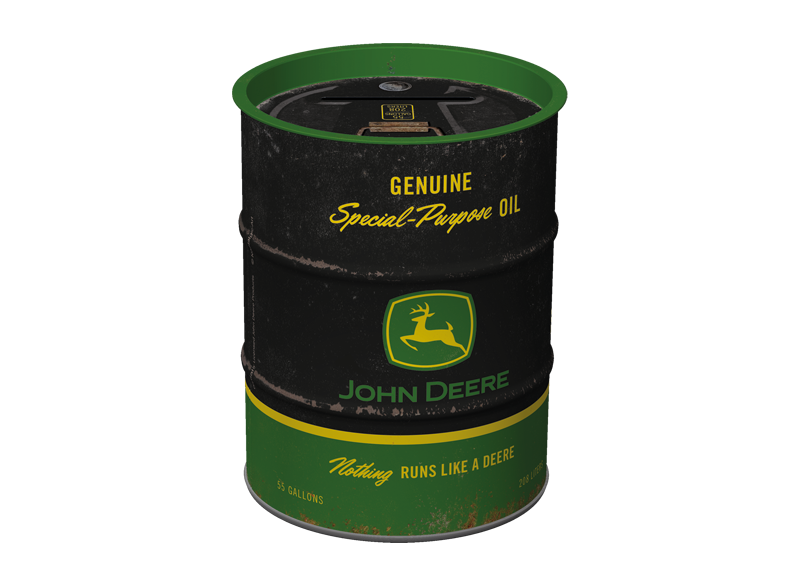 John Deere Oil Barrel Money Box - Black