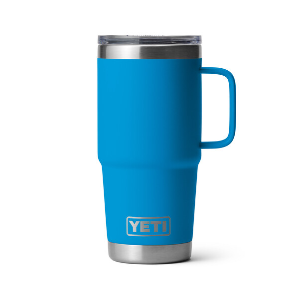 Yeti Rambler 20 Oz (591 ml) Travel Mug with Strong Hold Lid - Big Wave Blue